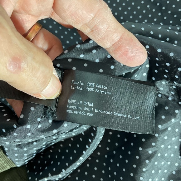 Wantdo Men’s Stand Collar Cotton Military Coat Army Green Five Pockets Size SM - Picture 16 of 16